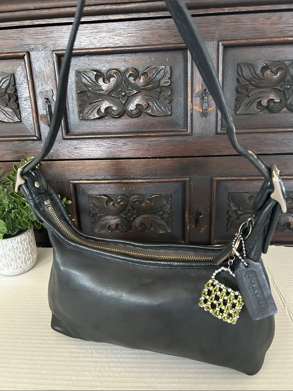 Extremely Rare Made In USA Old Coach 9059 Shoulder Bag Black